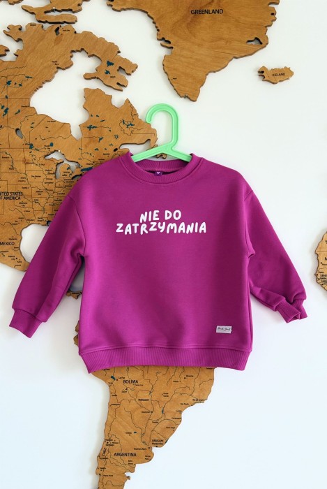 Bluza dla dziecka różowa bez kaptura z napisem NIE DO ZATRZYMANIA
