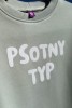 Bluza dla dziecka z napisem PSOTNY TYP w kolorze miętowym oversize