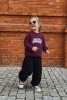 Dziecięca bluza oversize z napisem ŁOBUZIAK dla małego urwisa rodzinne podróże bawełna polska marka
