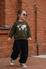 Bluza dziecięca mapa świata Wear Your Journey w kolorze kawowym oversize podróże rodzinne podróżowanie
