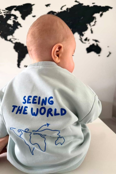 Bluzy dziecięce personalizowane wybierz swój napis na miętowej bluzie oversize