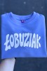 Dziecięca bluza oversize z napisem ŁOBUZIAK dla małego urwisa rodzinne podróże bawełna polska marka