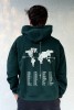 Zielona bluza unisex do zaznaczania odwiedzonych miejsc oversize bluza dla podróżnika