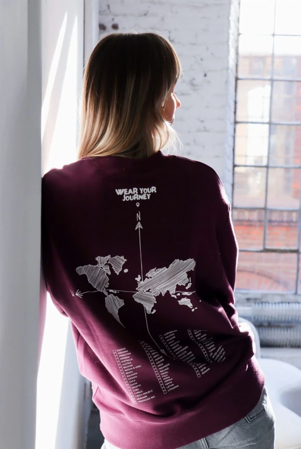 Bluza oversize unisex dla podróżnika zaznaczanie odwiedzonych krajów podróże zwiedzanie świata samodzielnie zaznacz odwiedzone miejsca