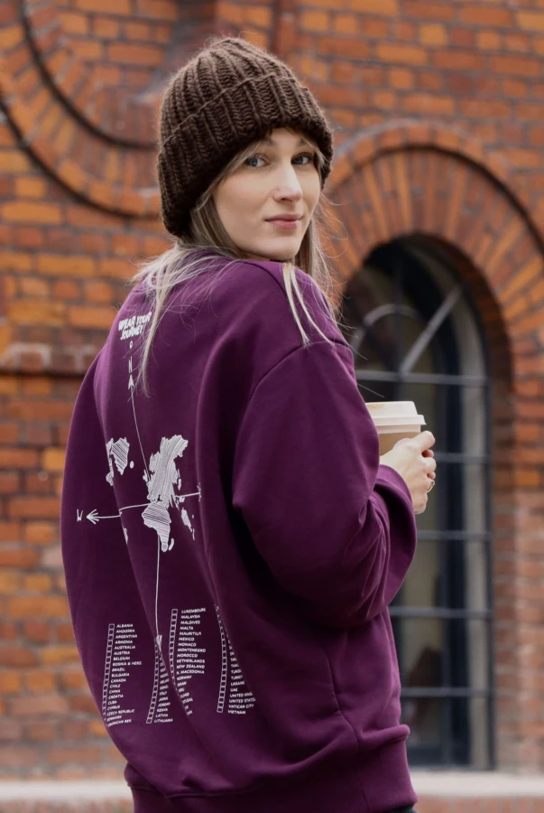 Bluza oversize unisex dla podróżnika zaznaczanie odwiedzonych krajów podróże zwiedzanie świata samodzielnie zaznacz odwiedzone miejsca