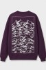 Fioletowa bluza bez kaptura Wear Your Journey z nadrukiem mapy polskich szczytów
