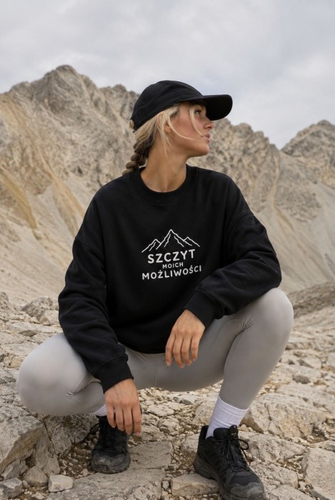 Bluza damska z motywem górskim dla miłośników gór podróże podróżniczka bawełna oversize bluza dla podróżnika górska