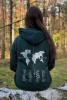 Zielona bluza unisex do zaznaczania odwiedzonych miejsc oversize bluza dla podróżnika