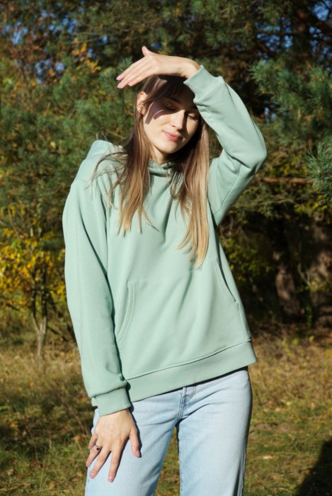 Szałwiowa bluza unisex do zaznaczania odwiedzonych miejsc oversize bluza dla podróżnika