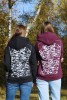 Fioletowa bluza z kapturem Wear Your Journey z nadrukiem mapy polskich szczytów polska produkcja