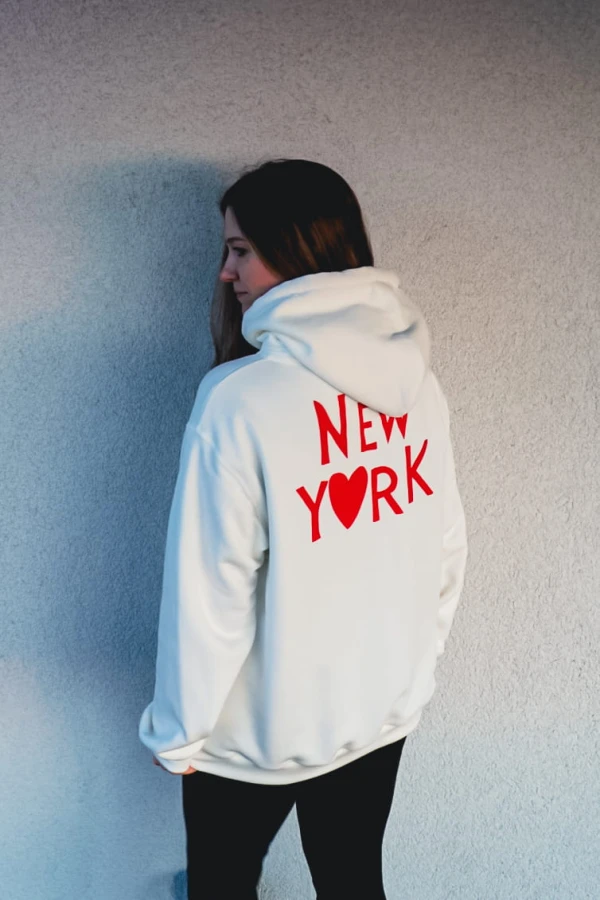 Bluza New York napis na plecach czerwony